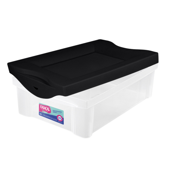 Organizador Mediano Cristal C/tapa Negra 13 5 L