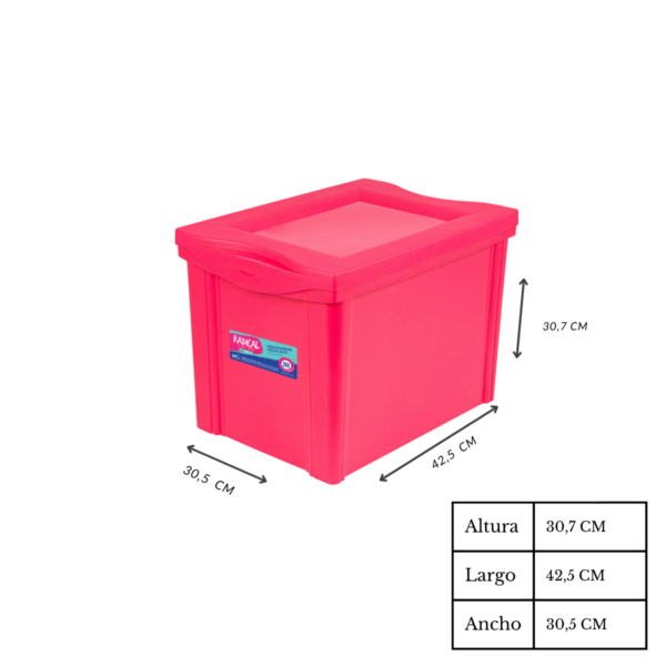 Organizador Mediano Alto Rosa 30 L - Imagen 5