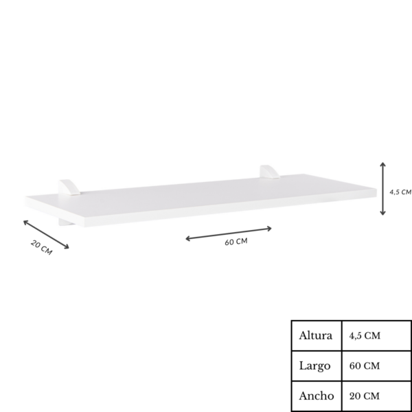 Estanteria Mdp 60x20 Blanco - Imagen 4