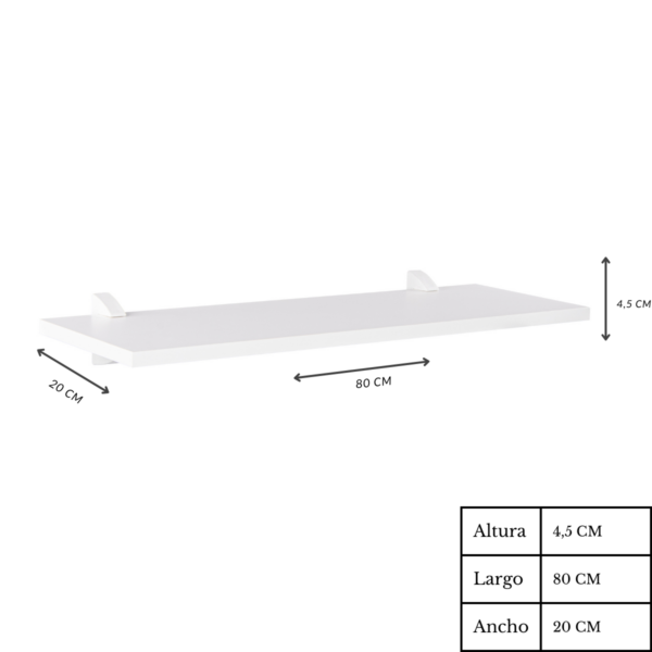 Estanteria Mdp 80x20 Blanca - Imagen 2