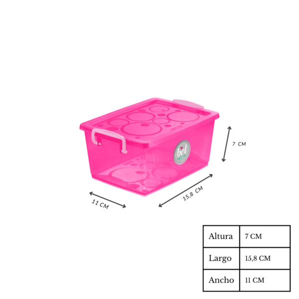 Organizador Con Trabas De 650ml Rosa - Imagen 2