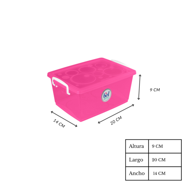 Organizador Con Trabas De 1 5lts Rosa - Imagen 3