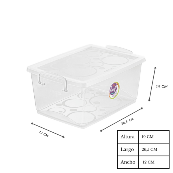 Organizador Con Trabas - 4 Lts Traslucido - Imagen 3