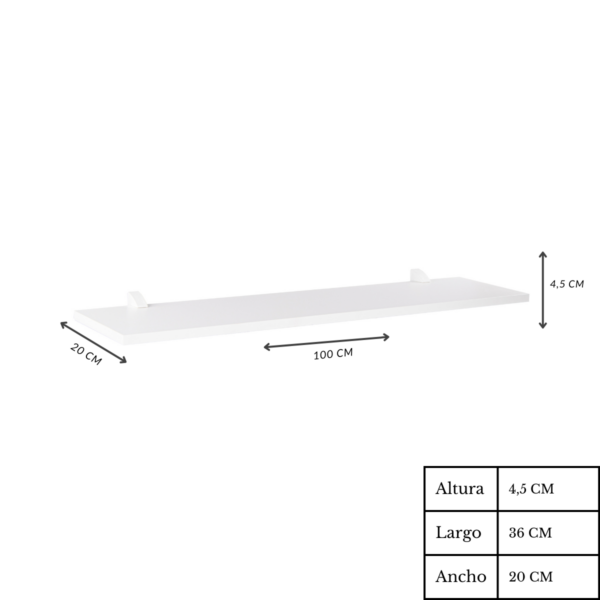 Estanteria Mdp 100x20 Blanca - Imagen 4