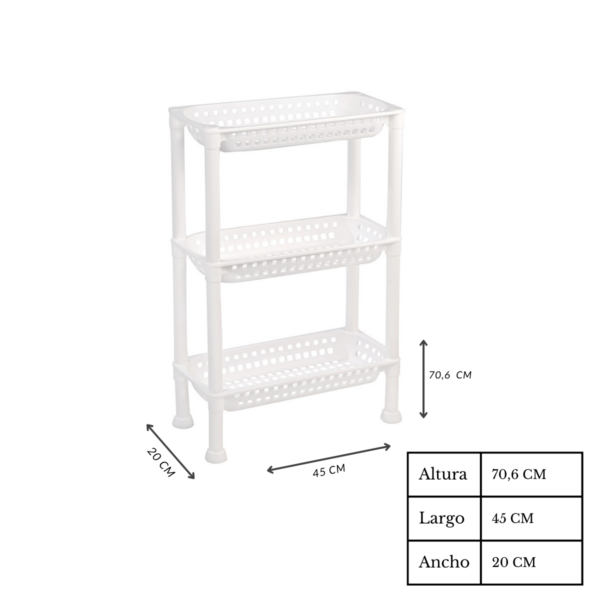 Estanteria Plastico Multiuso Blanca - Imagen 3