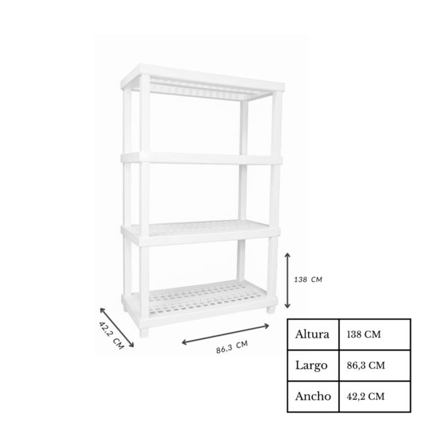 Estanteria - 4 Niveles (blanco) - Imagen 4