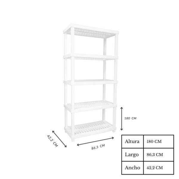 Estanteria - 5 Niveles (blanco) - Imagen 4
