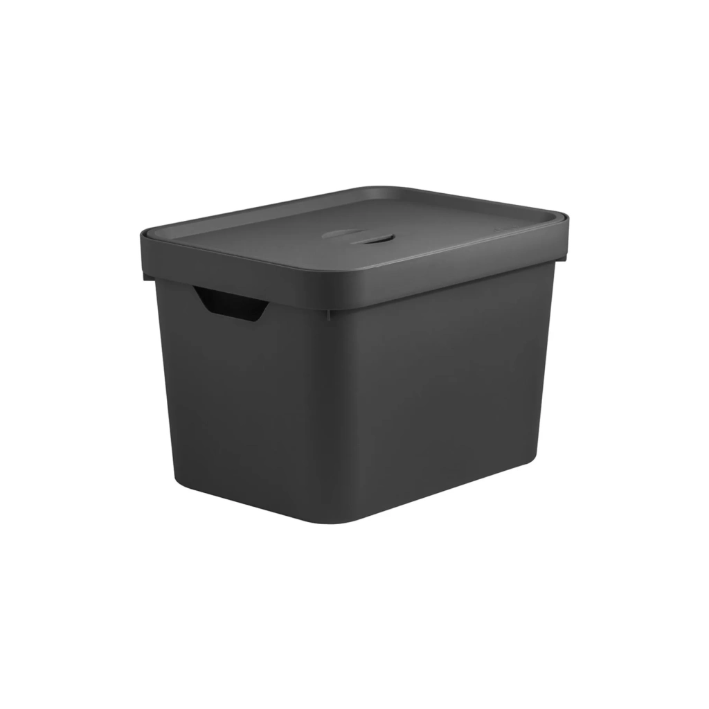 Caja Organizadora Con Tapa M Cube 18l Negro