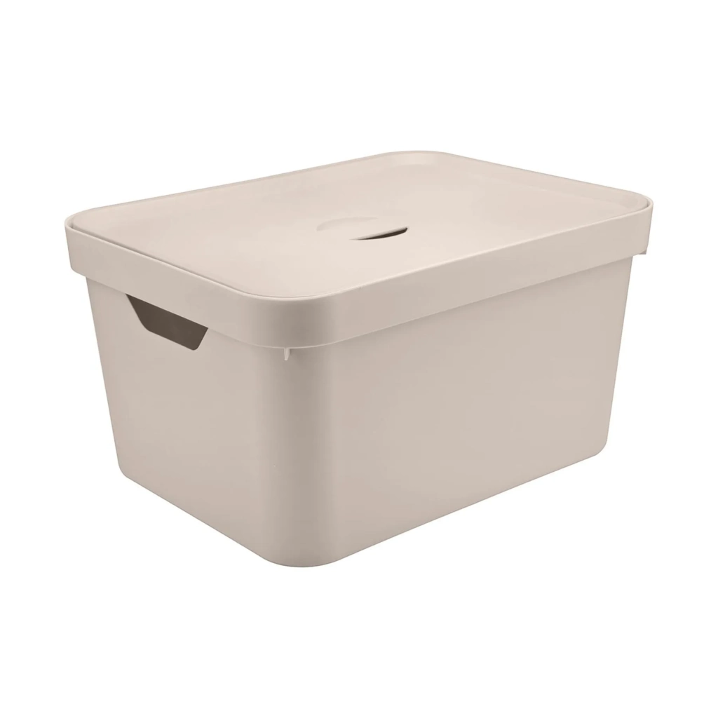 Caja Organizadora Con Tapa G Cube 32l Beige