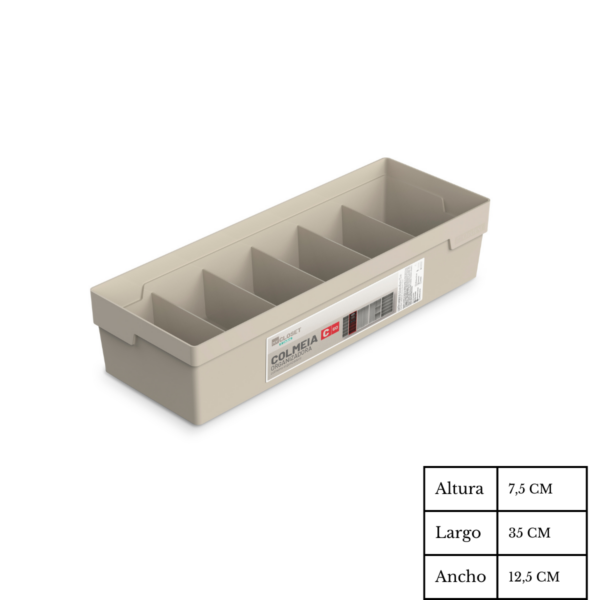 Organizador De Cajón C/ Divisiones  Mediano Lino - Imagen 3