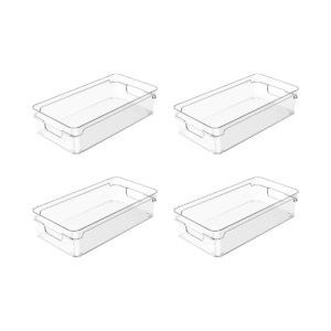 Conj. 4 Organizadores Clear 30 X 15 X 7  Natural