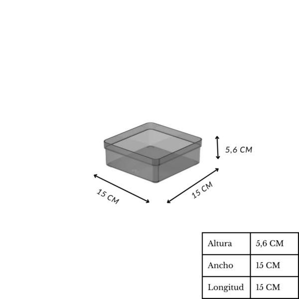 Organizador De CajÓn Clear 15 X 15 X 5 6 Humo - Imagen 3