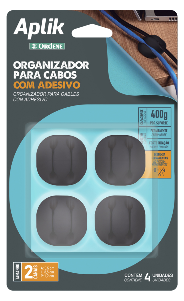 Organizador Para Cables Negro - Imagen 2