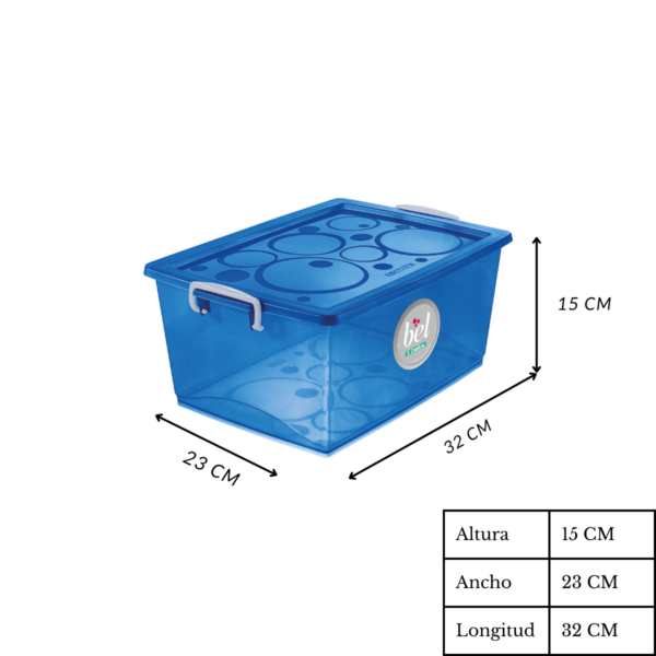 Organizador Con Trabas De 7 5lts Azul - Imagen 3