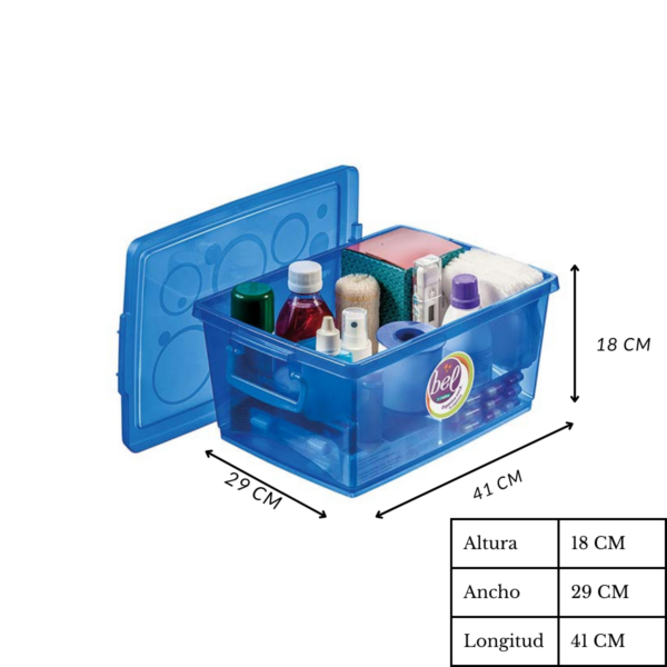 Organizador Con Trabas De 15lts Azul - Imagen 3