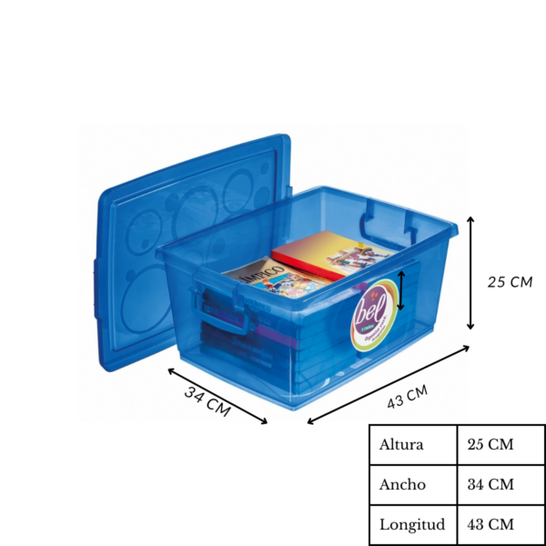 Organizador Con Trabas De 30lts Azul - Imagen 3