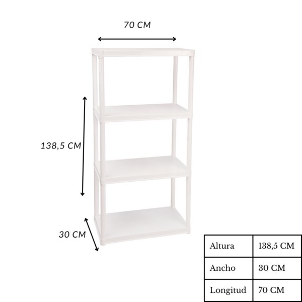 EstanterÍa Tubular 4 Estantes Bca-soporta 100kg - Imagen 2