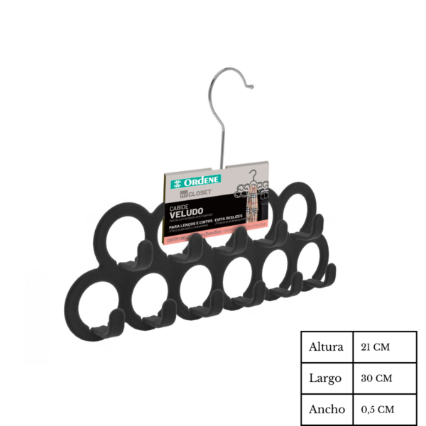 Percha De Terciopelo Para PaÑuelos Y Cintos - Imagen 3