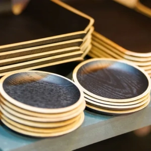 Posavasos 10cm Madera -- Negro