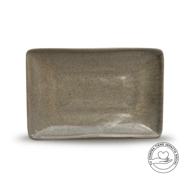 Bandeja Rectangular 20cm Gris Granito - Imagen 2