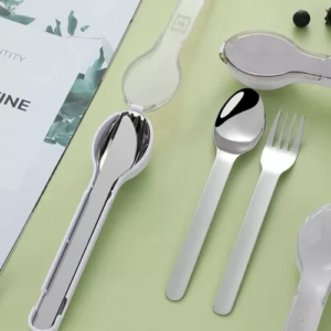 Set De Cubiertos De Acero Inoxidable Portátil