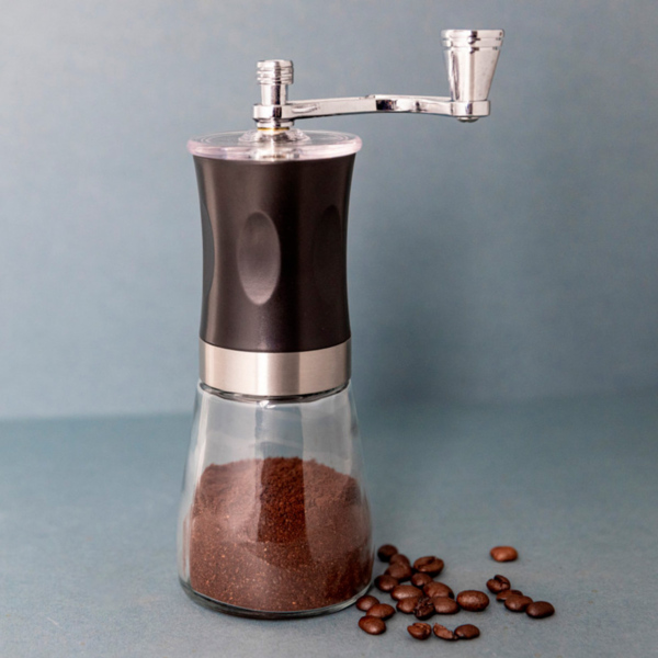 Molinilo De Cafe Manual Acero Inox Y Cristal