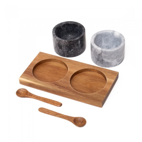Set Salt & Pepper Sakura Royal De Marmol Y Acacia - Imagen 2
