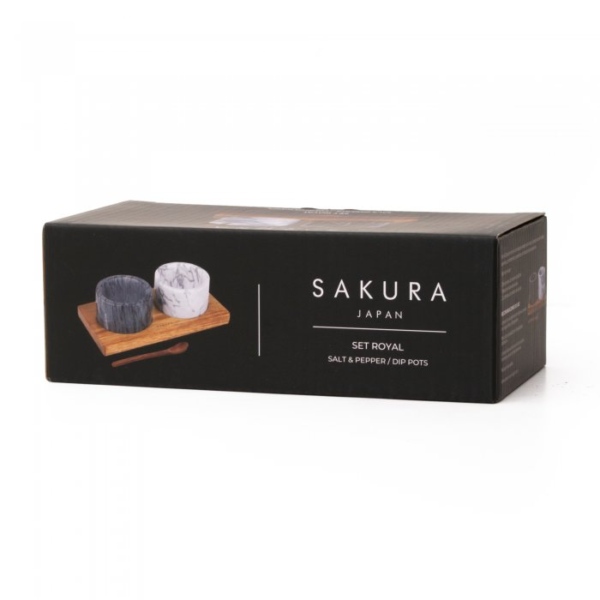 Set Salt & Pepper Sakura Royal De Marmol Y Acacia - Imagen 3