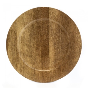 Plato De Sitio Angola Premium Simil Madera 33 Cm