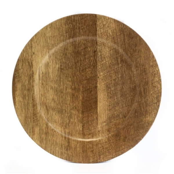 Plato De Sitio Angola Premium Simil Madera 33 Cm