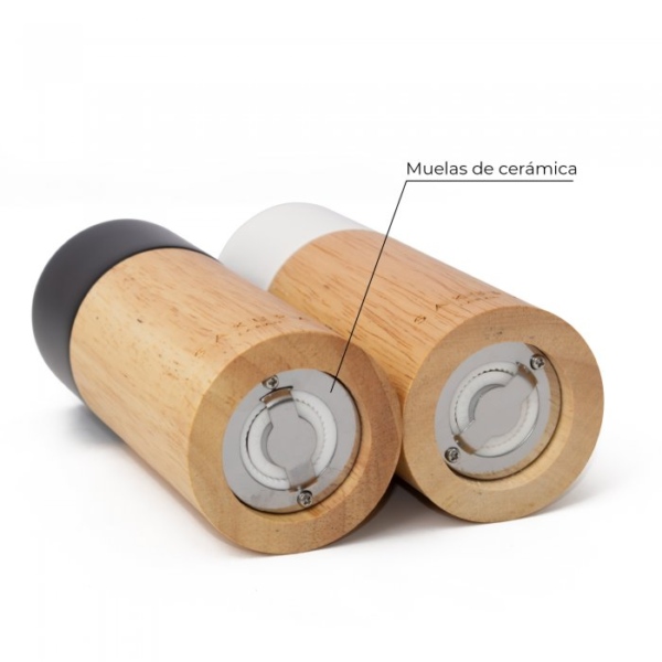 Set Molinillos Pimienta Y Sal De Madera Premium 15 - Imagen 2