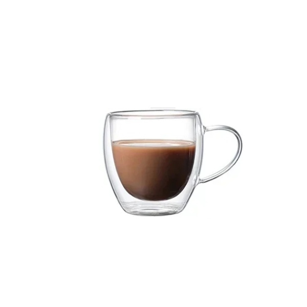 Taza Doble Vidrio Con Asa 150 Ml - Imagen 2