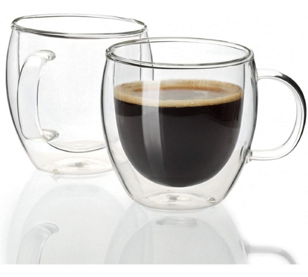 Taza Doble Vidrio Con Asa 150 Ml - Imagen 3