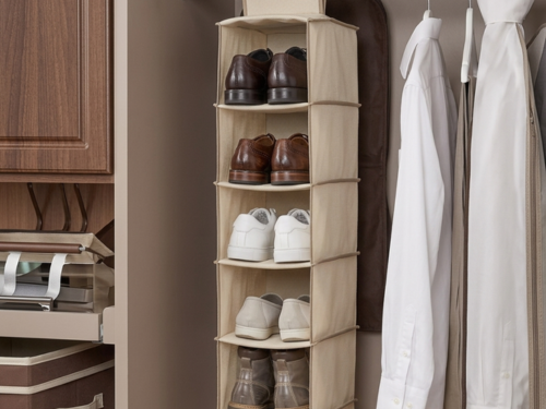 Zapatero Plegable 6 Niveles Beige - Imagen 5
