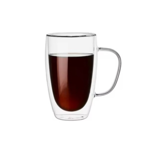 Taza Doble Vidrio Con Asa 450 Ml