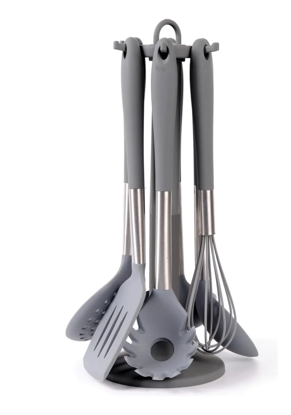 Set Utensillos 7 Pz M Sil. Giratorio Gris