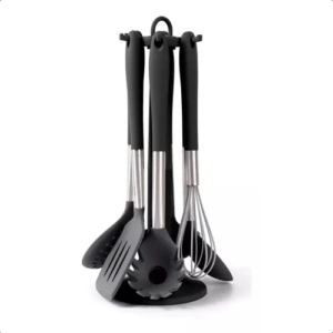 Set Utensillos 7 Pz M Sil. Giratorio Negro