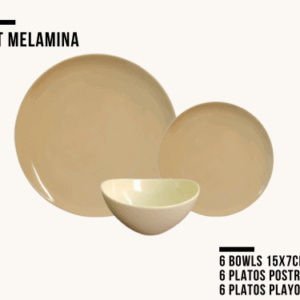 Platos Set 18 Piezas (bowl X6+ Plato Postre X6 + P