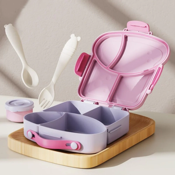 Lunch Box Con Divisiones + Cubierto & Salsero Dise - Imagen 2