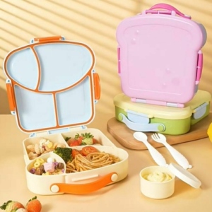 Lunch Box Con Divisiones + Cubierto & Salsero Dise