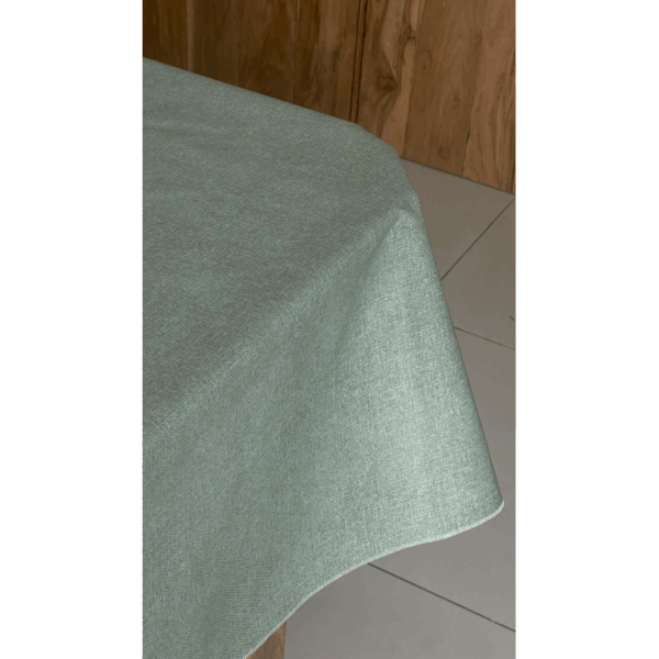 Mantel Lino Verde Seco - 1.80 X 1.80m Con Añadido