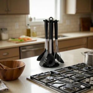 Set Utensillos 7 Pz M Sil. Giratorio Negro