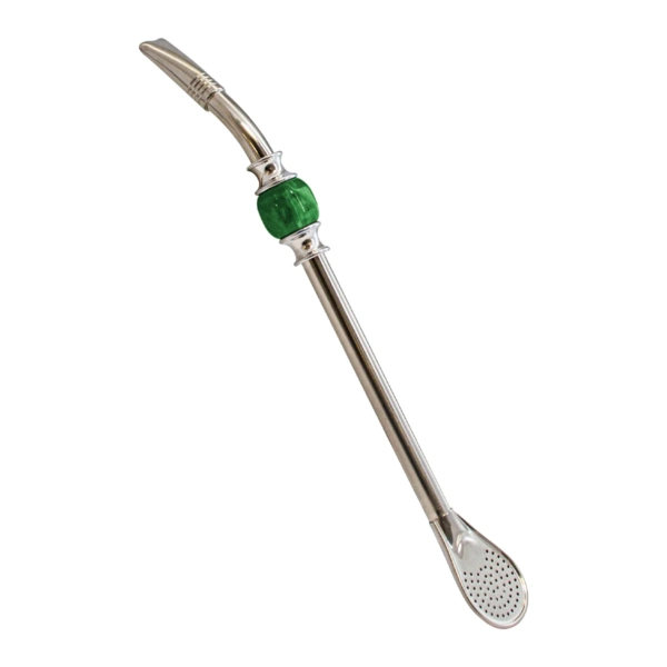 Bombilla P/mate Verde De Acero Inox Con Limpiador - Imagen 3