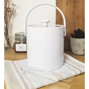Hielera Clasica Blanca Con Manija Y Pinza