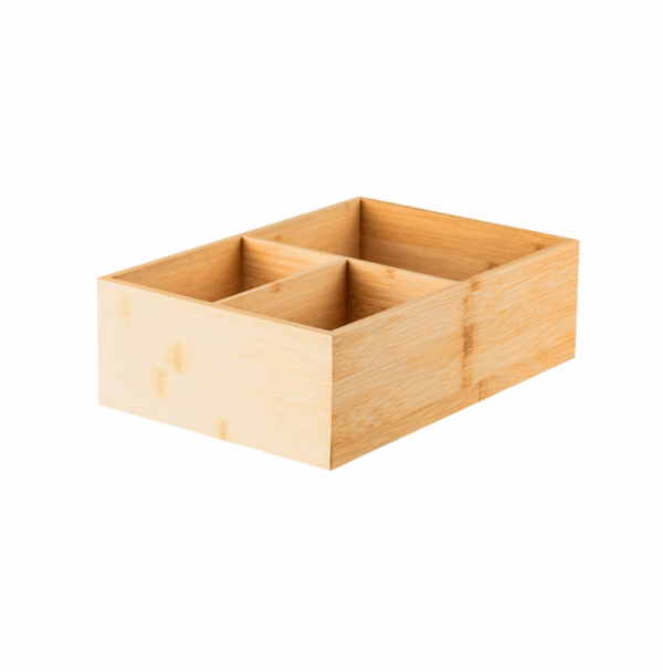 Caja Organizadora 3 Secciones En T Bambu 20x30x9cm - Imagen 4