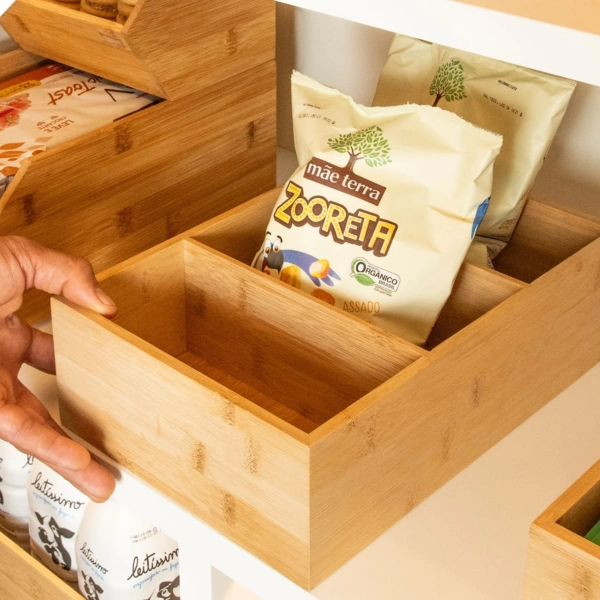 Caja Organizadora 3 Secciones Bambu 20x30x9cm Keep
