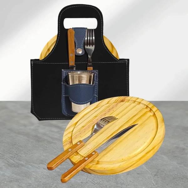 Set De Asado X1 Plato Redondo C/vaso Y Cub