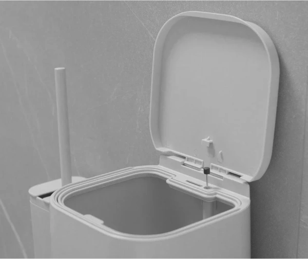 Cesto De Basura Con Pedal Aura 6l Blanco - Imagen 2