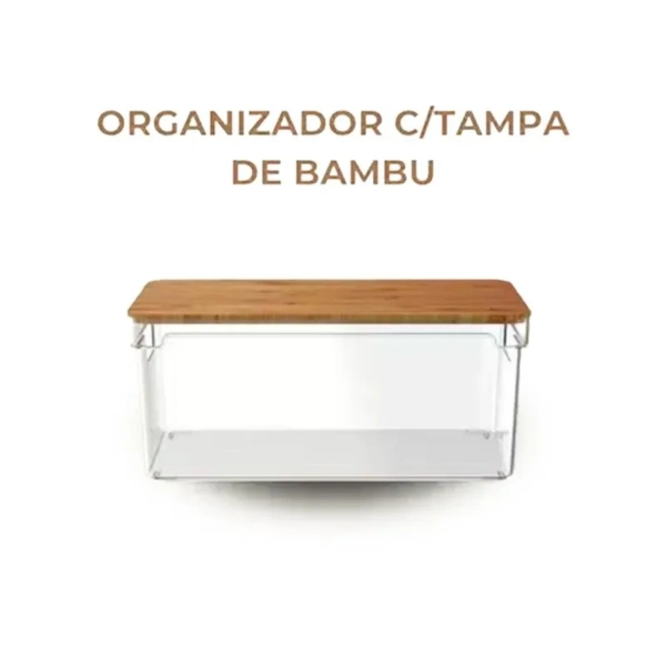 Organizador Clear Con Tapa De BambÚ 15 5x30 5x15 5 - Imagen 4