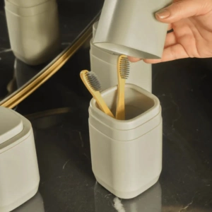 Soporte Cepillos Aura Beige